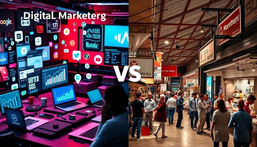 الفرق بين التسويق الرقمي والتسويق التقليدي